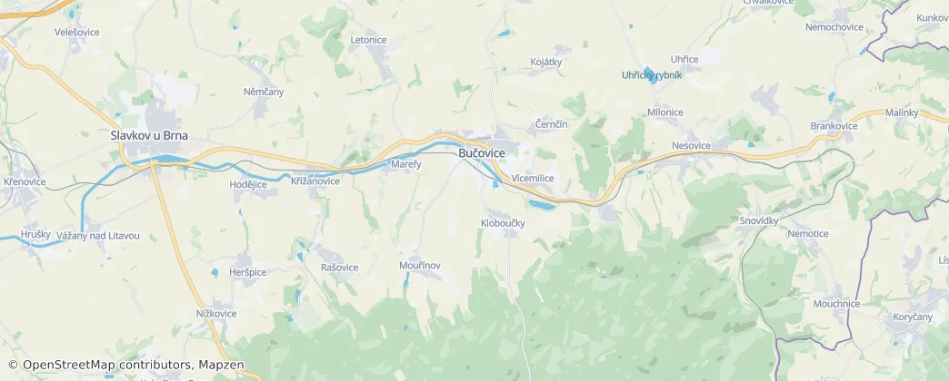 Bučovice — Mapa