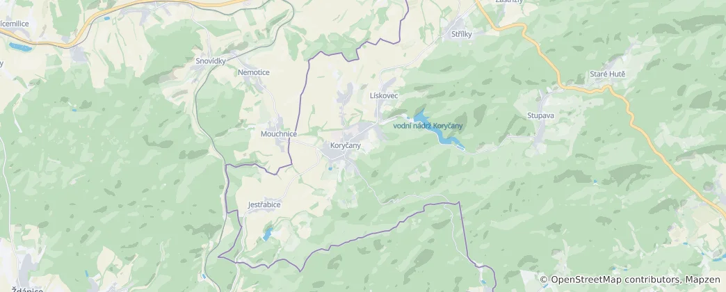 Mapa Koryčany