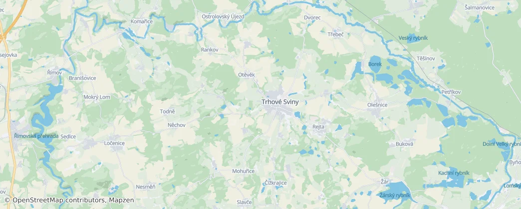 Trhové Sviny — Mapa