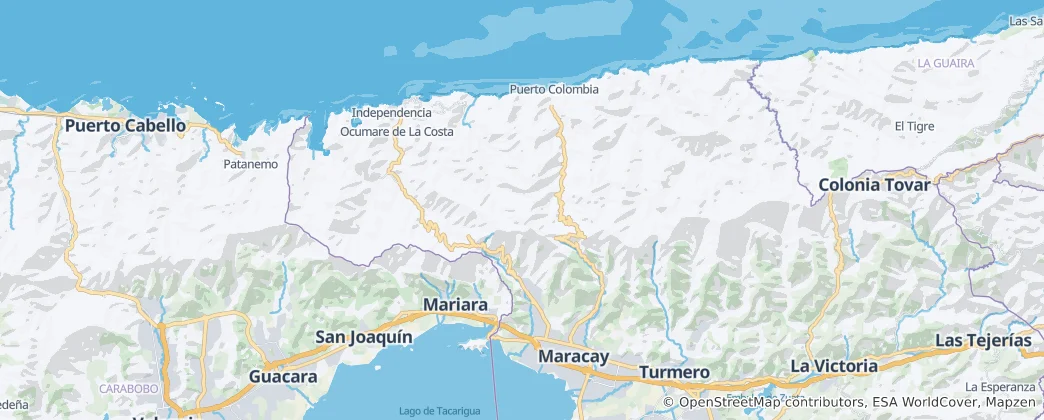 Map of Henri Pittier National Park