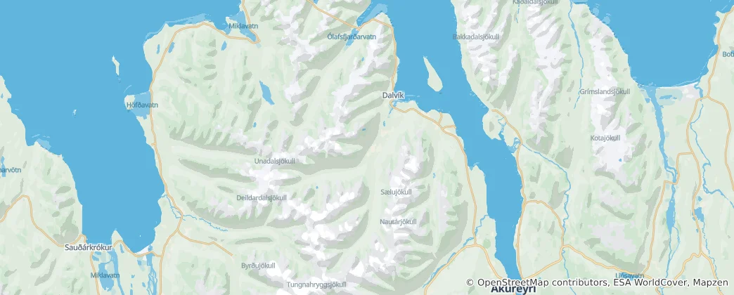 Mappa di Dalvíkurbyggð