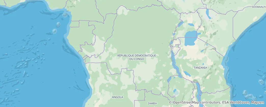 Map of Democratic Republic of the Congo