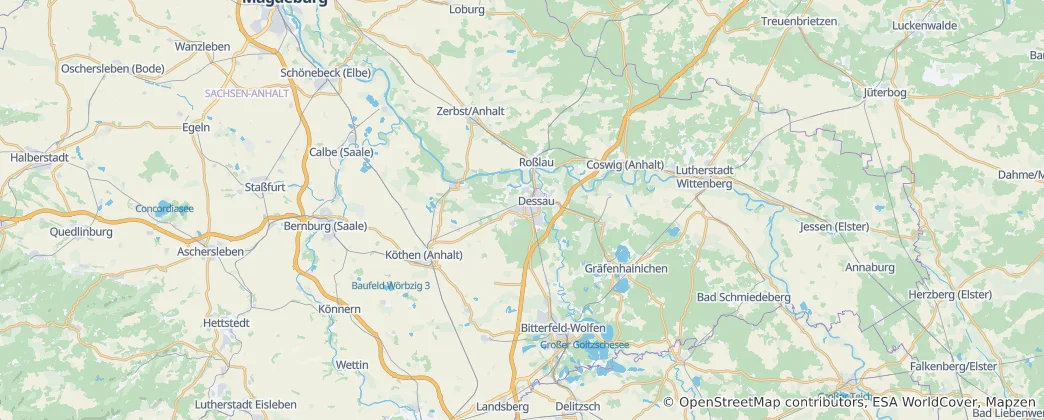 Térkép: Anhalt-Bitterfeld járás
