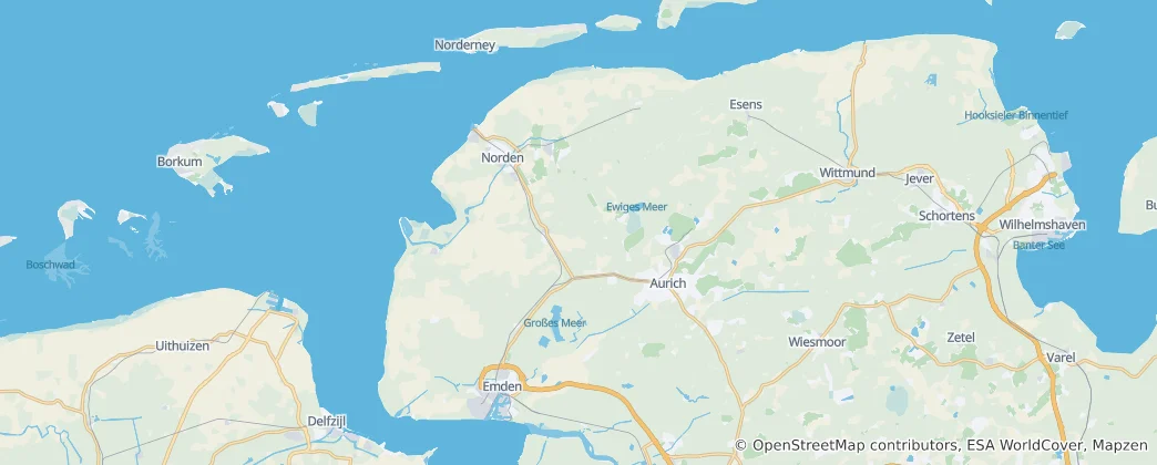 Mapa Zemský okres Aurich