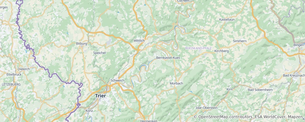 Mapa Zemský okres Bernkastel-Wittlich