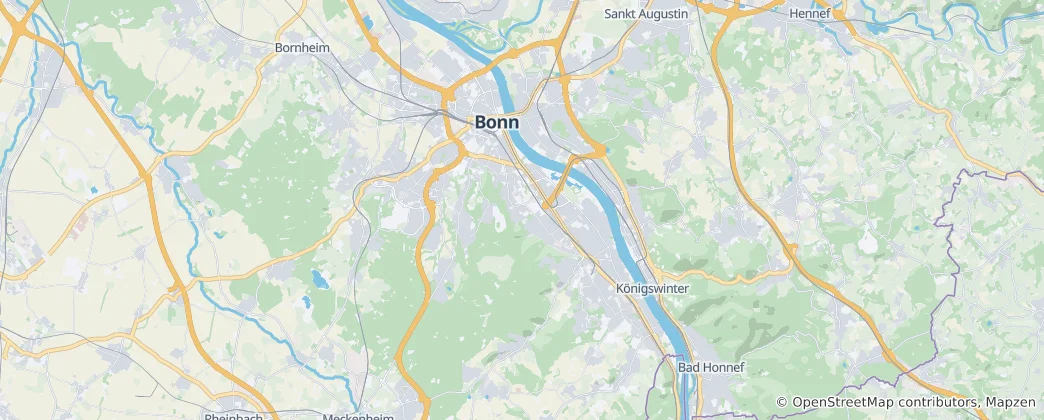 Mapa Zemský okres Bonn