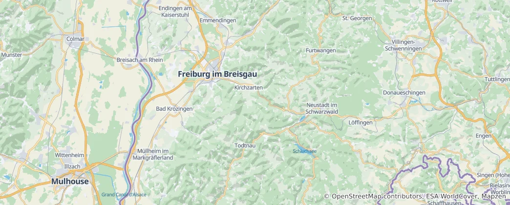 Mappa di circondario di Brisgovia-Alta Foresta Nera