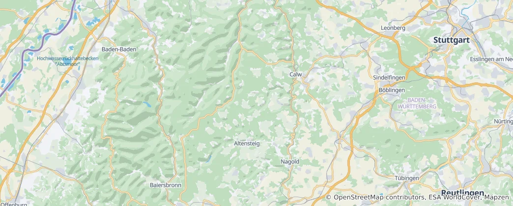 Mapa Zemský okres Calw