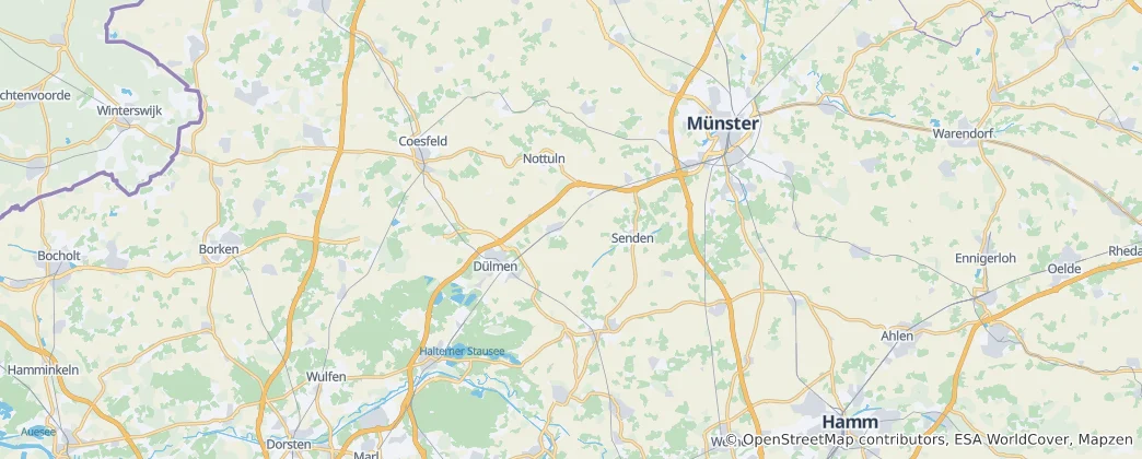 Mappa di circondario di Coesfeld