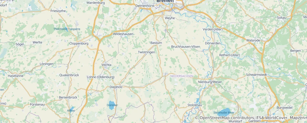 Mappa di circondario di Diepholz
