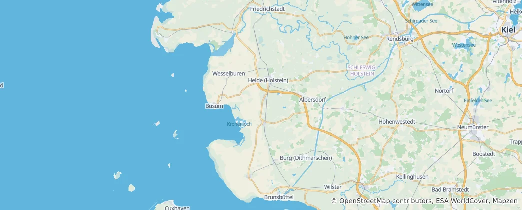 Mapa de Norderdithmarschen District