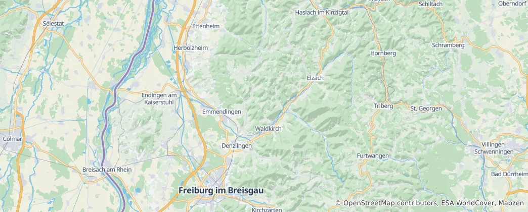 Karte von Landkreis Emmendingen