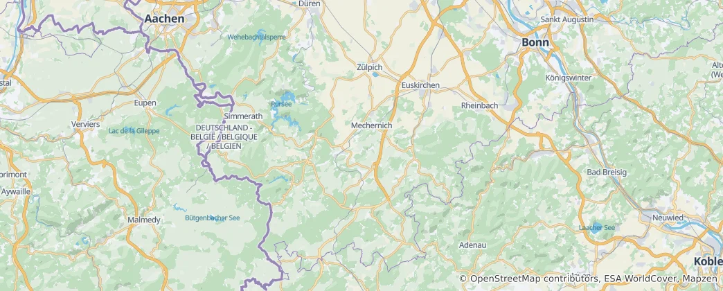 Carte de arrondissement d'Euskirchen