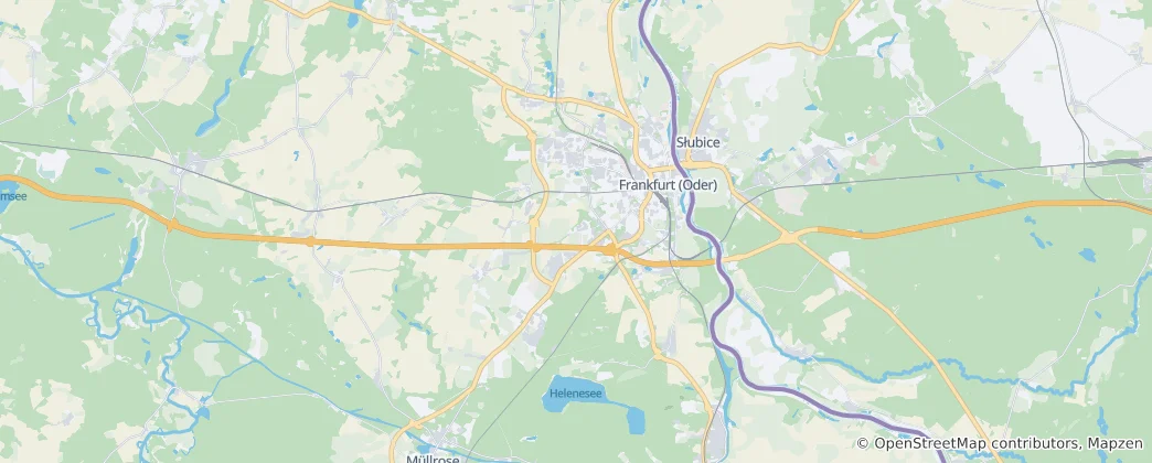 Mapa Frankfurt nad Odrou
