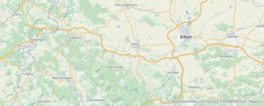 Mapa Zemský okres Gotha