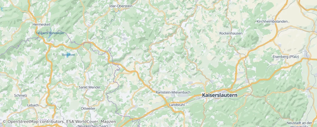 circondario di Kusel — Mappa