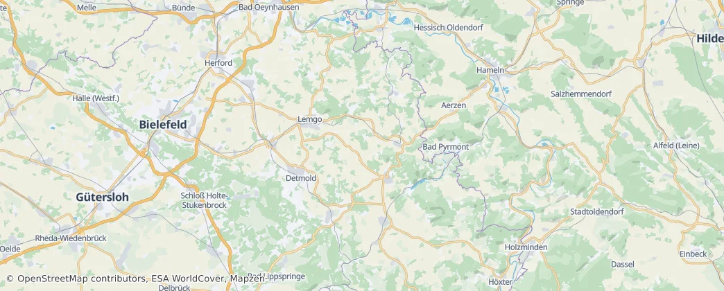 Zemský okres Lippe — mapa