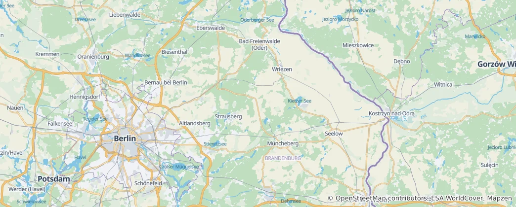 Map of Märkisch-Oderland District