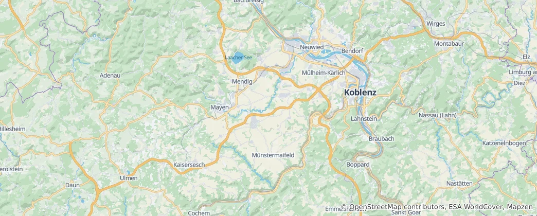 Mappa di circondario di Mayen-Coblenza