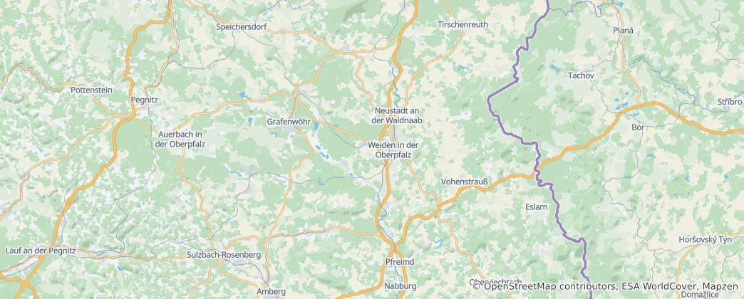Mapa Neustadt a.d. Waldnaab