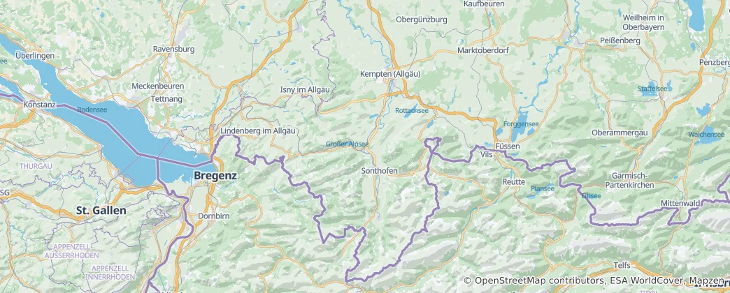 Mapa de Oberallgäu