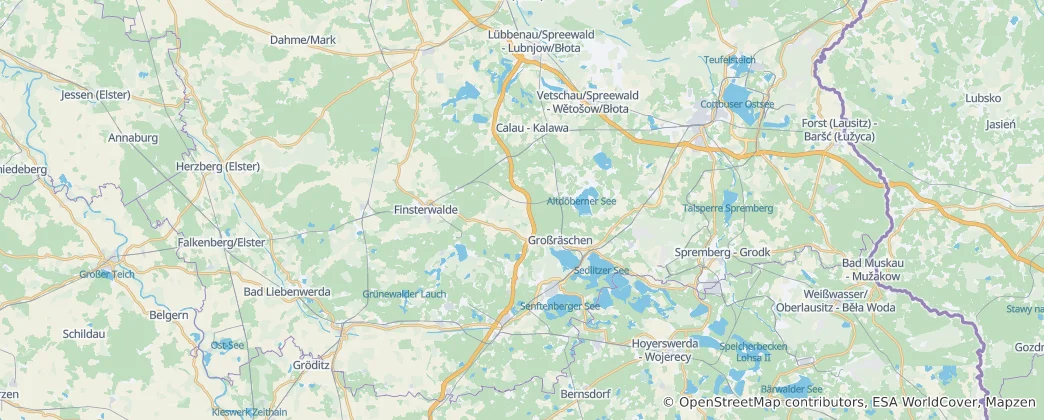 Mappa di circondario dell'Oberspreewald-Lusazia