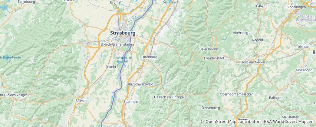 Mapa Zemský okres Ortenau