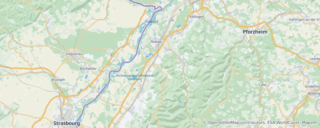 Mapa Zemský okres Rastatt