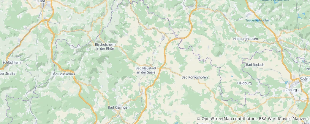 Mapa Zemský okres Rhön-Grabfeld