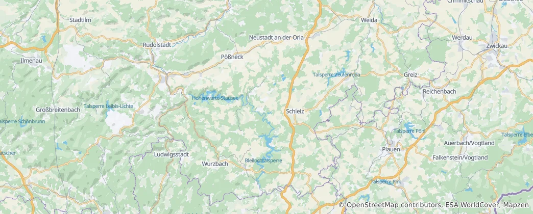 Térkép: Saale-Orla-Kreis