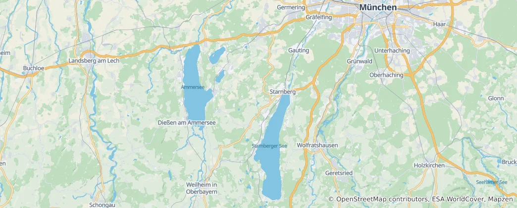 Mapa Zemský okres Starnberg