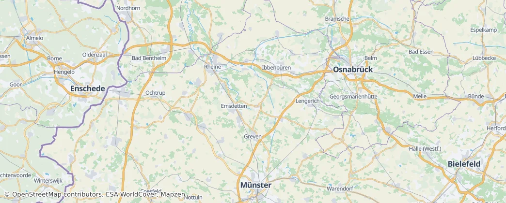 Mapa Zemský okres Steinfurt