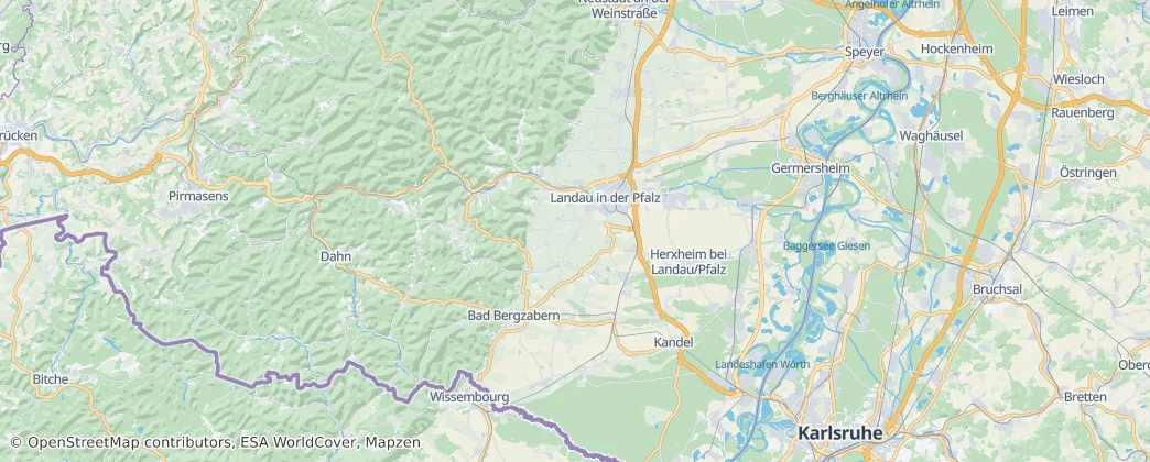 Südliche Weinstraße — mapa