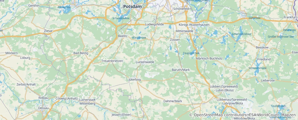 Mappa di circondario del Teltow-Fläming