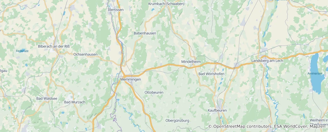Mappa di circondario della Bassa Algovia