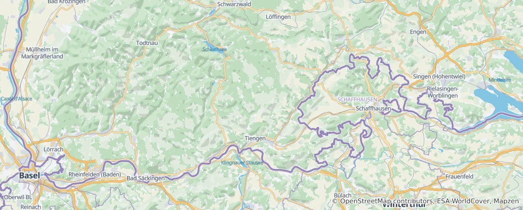 Karte von Landkreis Waldshut
