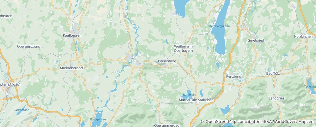 Mapa Powiat Weilheim-Schongau