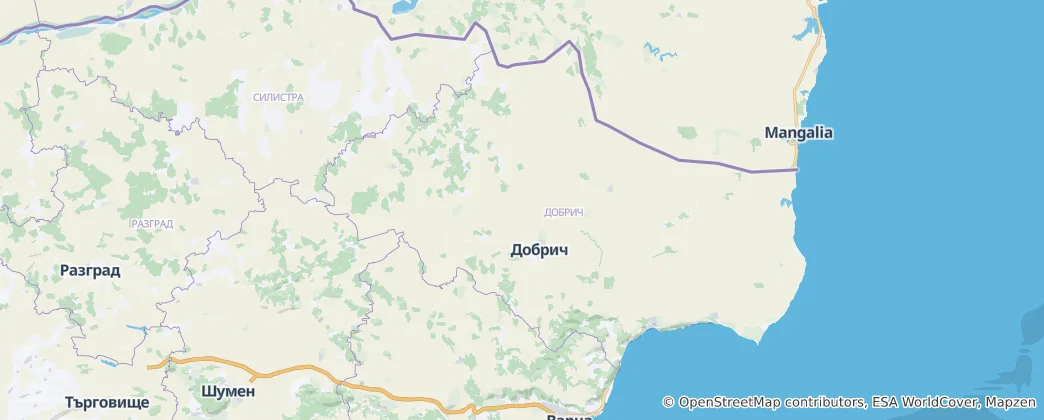 Mapa Dobričská oblast