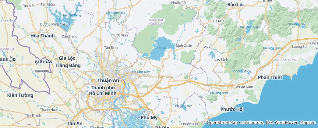 Mapa Provincie Đồng Nai