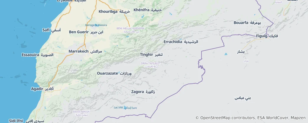 Karte von Region Drâa-Tafilalet
