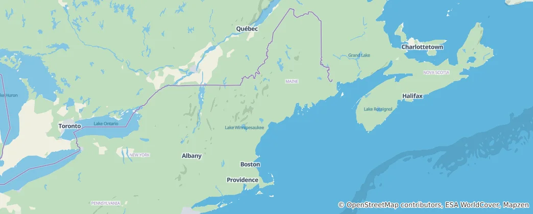 Mappa di Nuova Inghilterra
