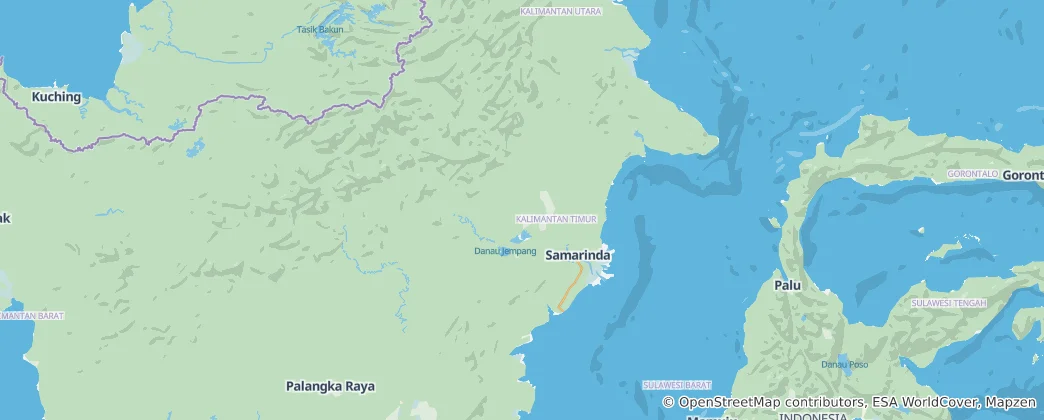 Map of East Kalimantan