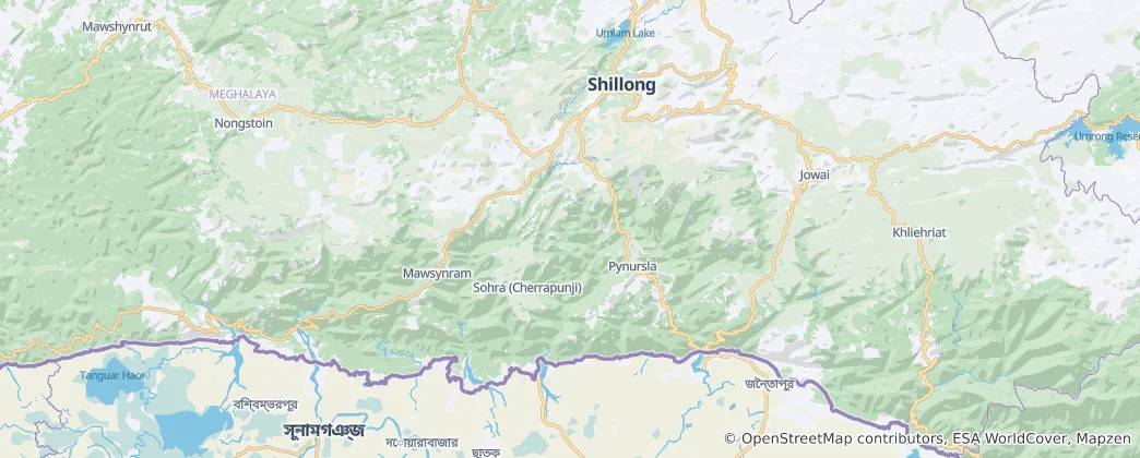 Mappa di Distretto dei Monti Khasi Orientali
