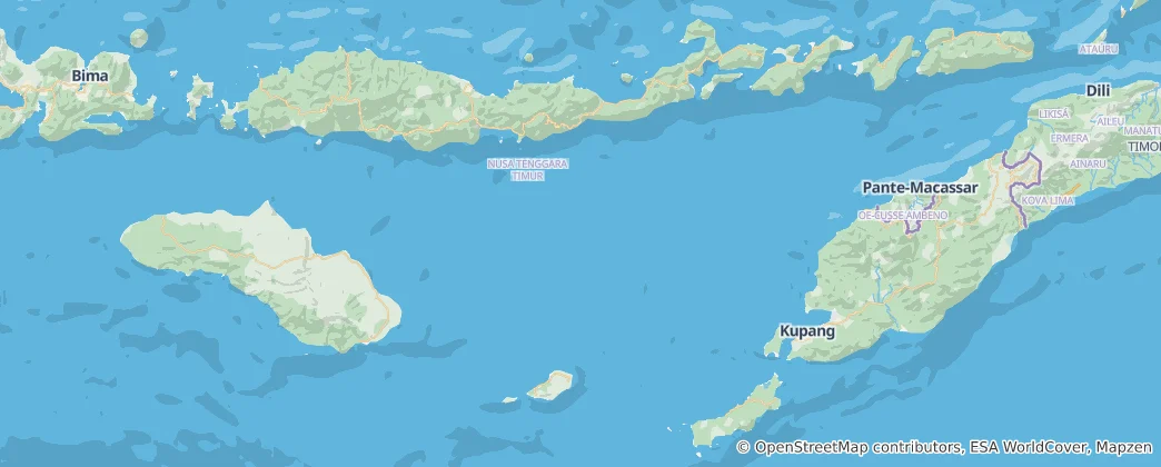 Mapa Východní Nusa Tenggara