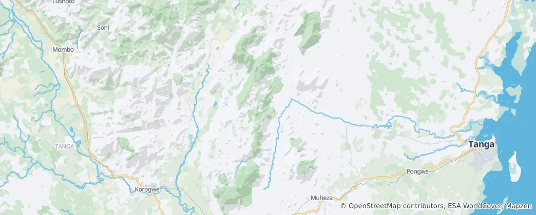Mapa East Usambara Mountains