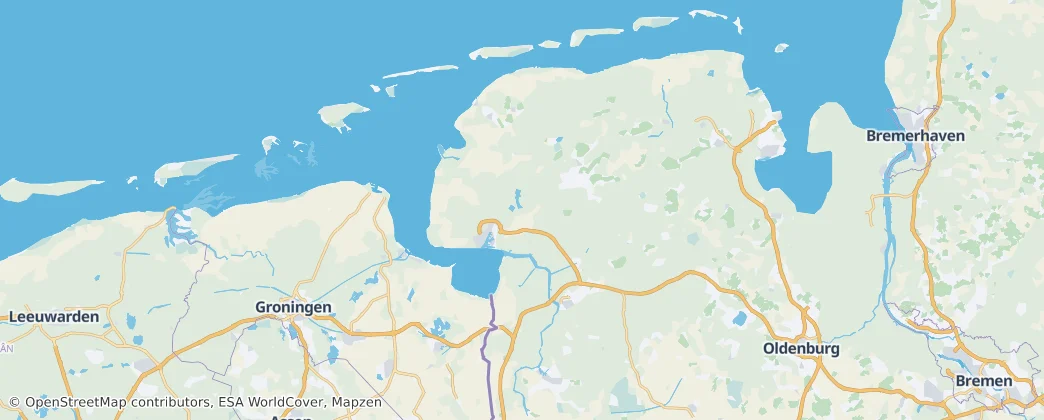 Kelet-Frízföld — Térkép