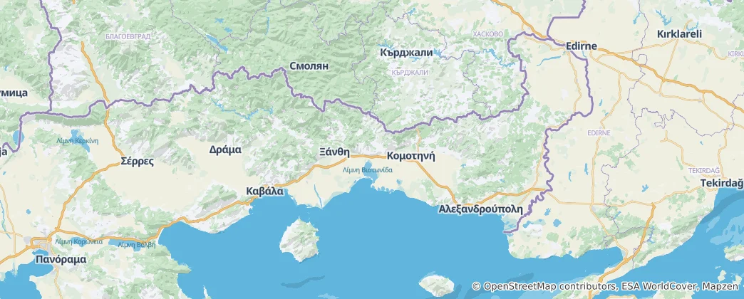 Map of Eastern Macedonia and Thrace