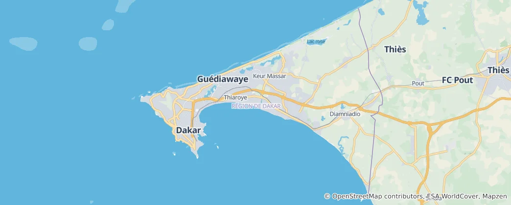 Mappa di Regione di Dakar