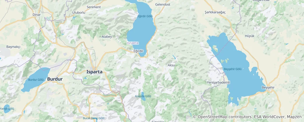Mappa di Eğirdir district