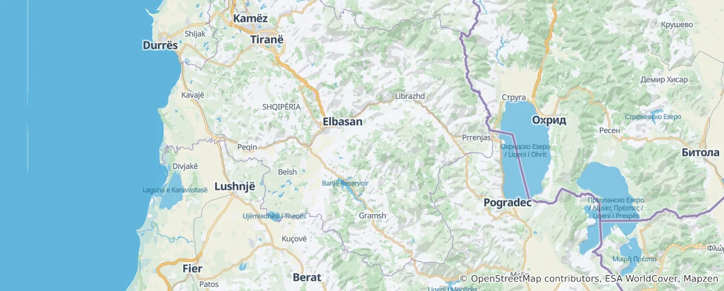 Map of Elbasan